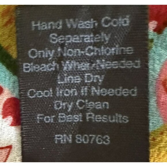 Moda International Paisley Print Hi-Lo Blouse Mini Dress L/XL100% Silk Ruffle - Picture 6 of 6